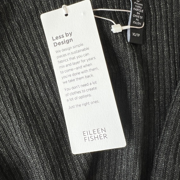 EILEEN FISHER HIGH COLLAR OPEN FRONT CARDIGAN NWT XS ORGANIC LINEN BREATHABLE - Picture 12 of 13